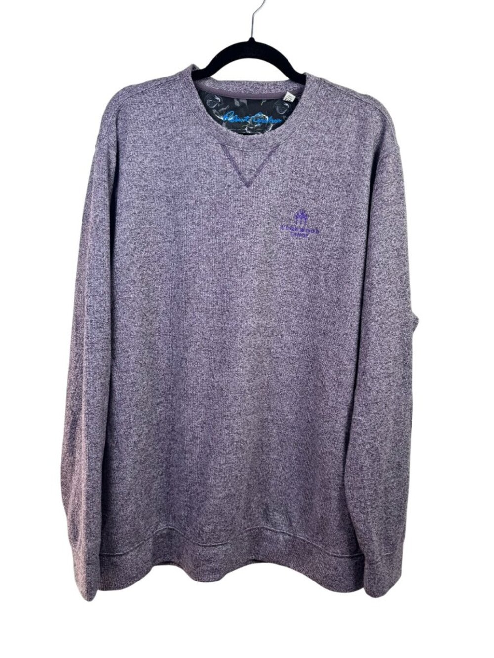 Robert Graham Edgewood Tahoe Purple Heathered Crewneck Sweater Classic Fit 2XL